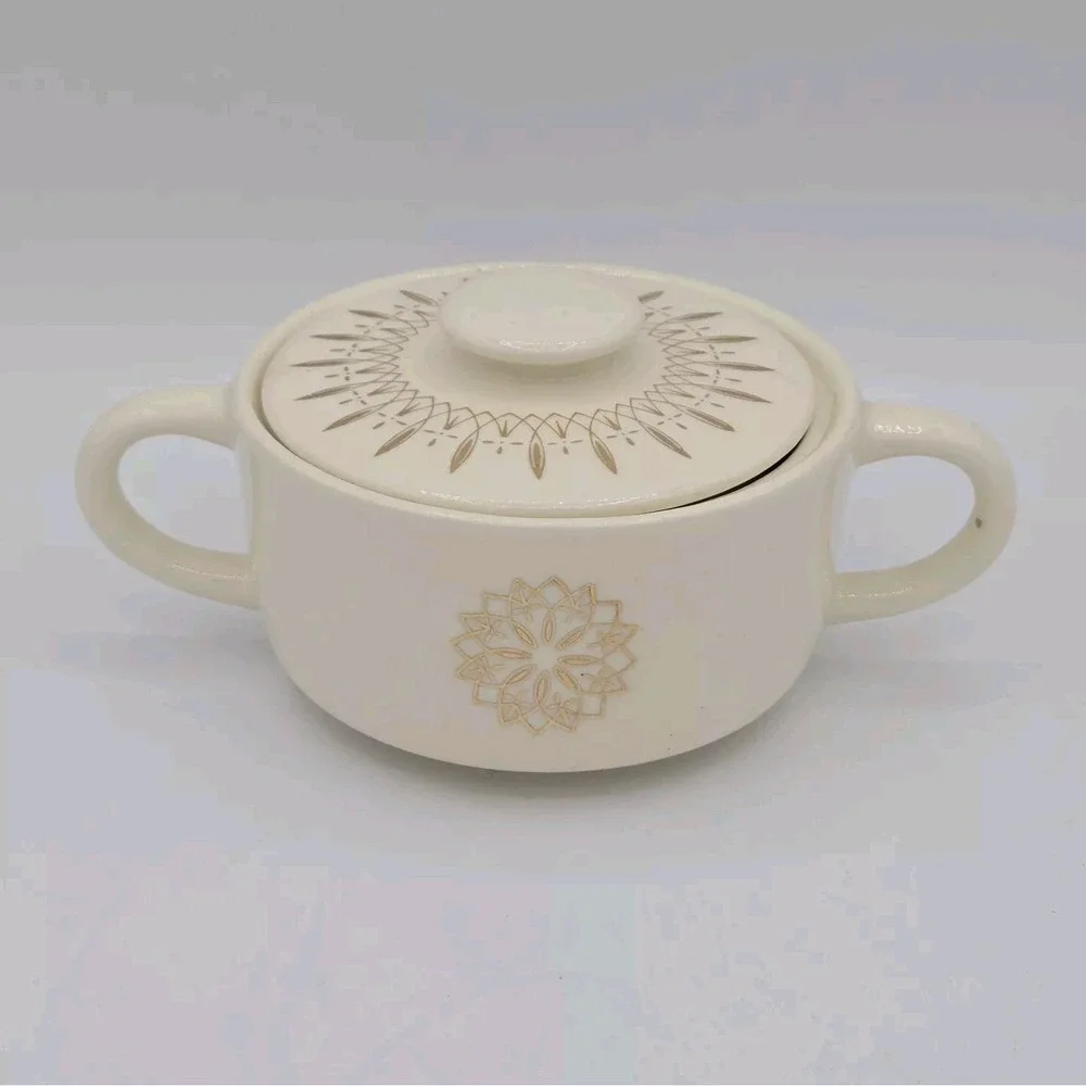 SCIO Fascination‎ Gold Loops Vintage Sugar Bowl And Lid Mcm Collectible Retro